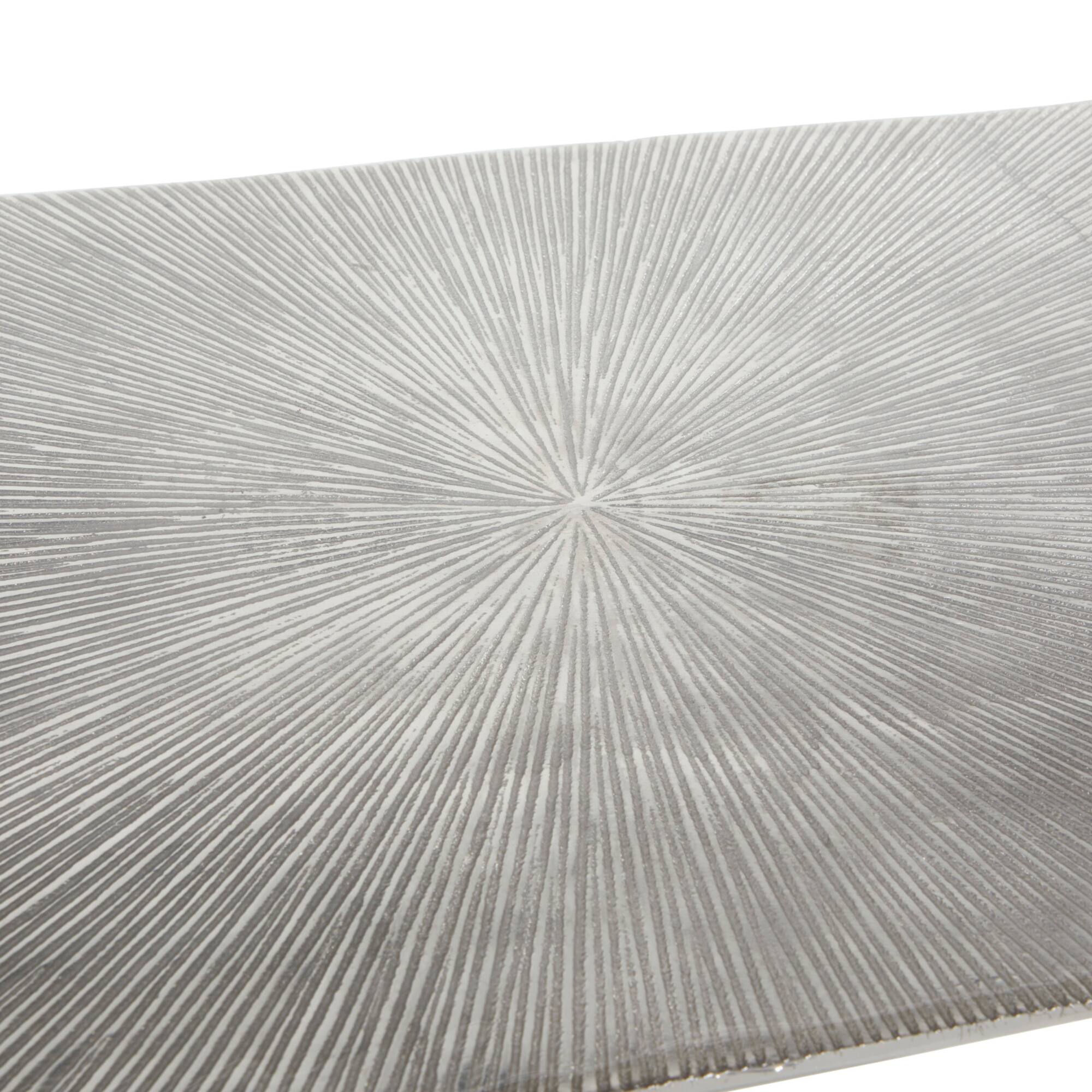 Silver Aluminum Glam Console Table, 50" x 15" x 31"